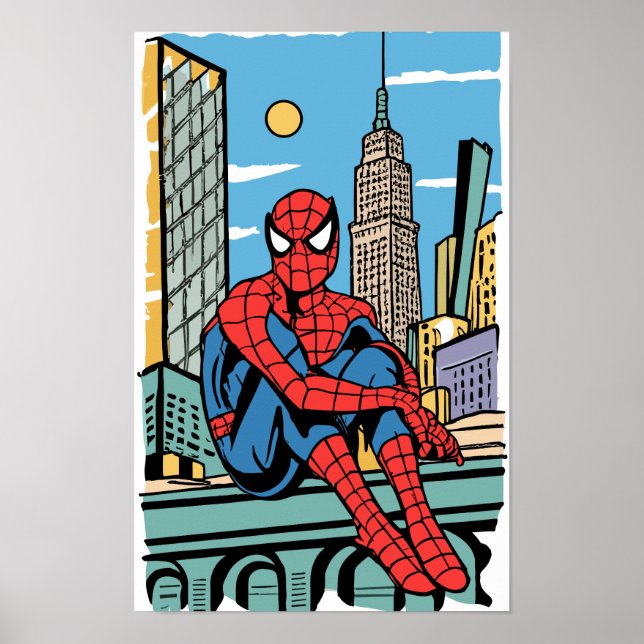Poster Spider-man sur le toit (Devant)