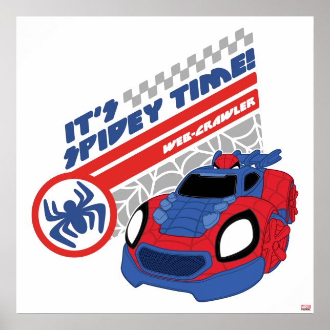 Poster Spidey Conduisant Son Web-Crawler (Devant)