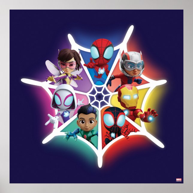 Poster Spidey et ses Extraordinaires amis Glowing Web Gra (Devant)