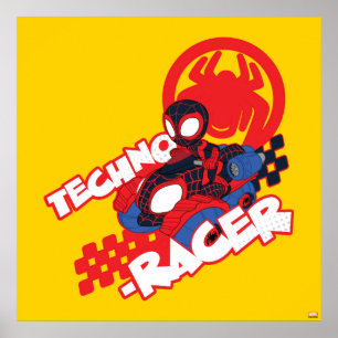 Poster Spin conduisant son Techno-Racer