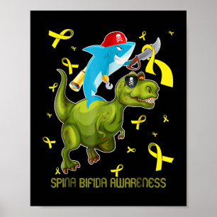 Poster Spina bifida sensibilisation requin et dinosaure