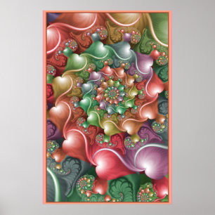 Poster Spiral de cœur pastel