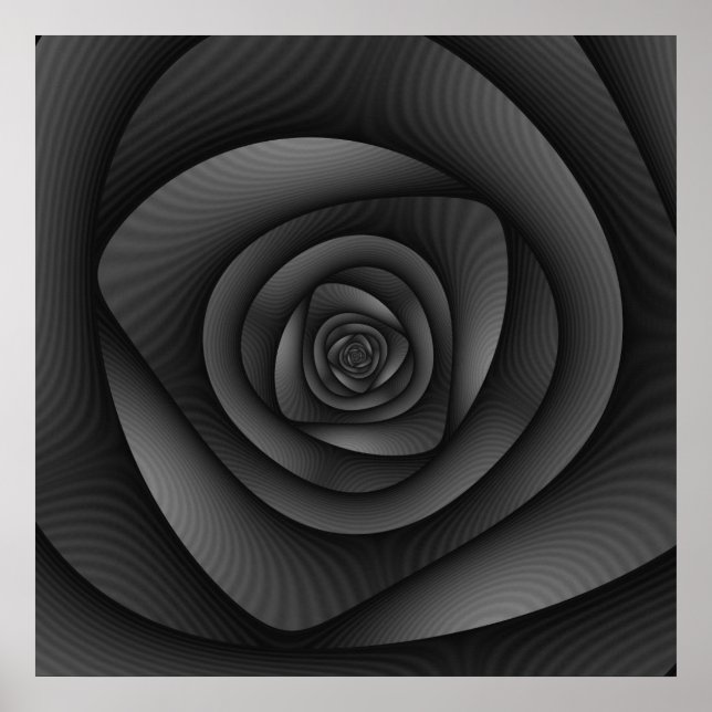 Poster Spiral Labyrinthe en Monochrome (Devant)