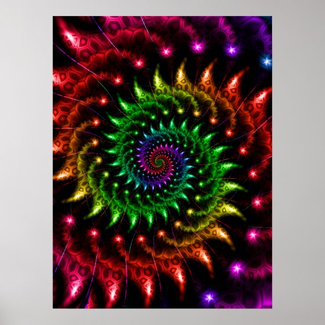 Poster Spirale arc-en-ciel (Devant)