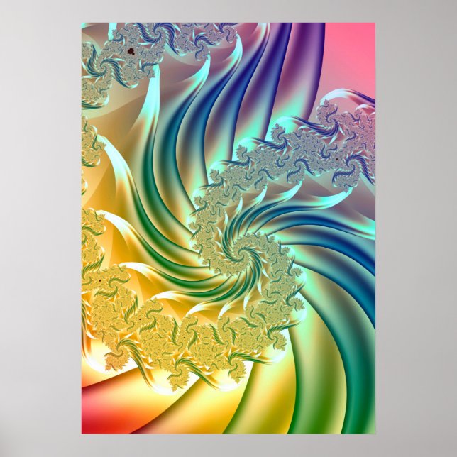 Poster Spirale arc-en-ciel Pastel (Devant)