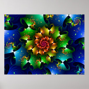 Poster Spirale cardiaque multicolore