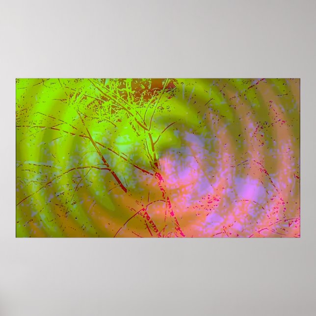 Poster Spirale d'arbres rouges. (Devant)