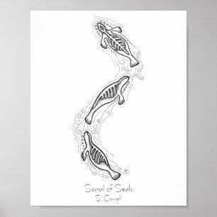 Poster Spirale de Phoques