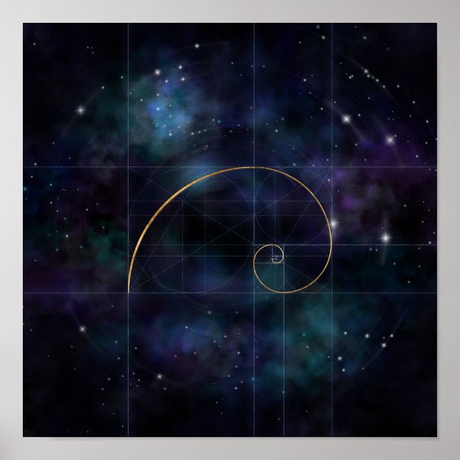 Poster Spirale d'or - Géométrie sacrée (Devant)