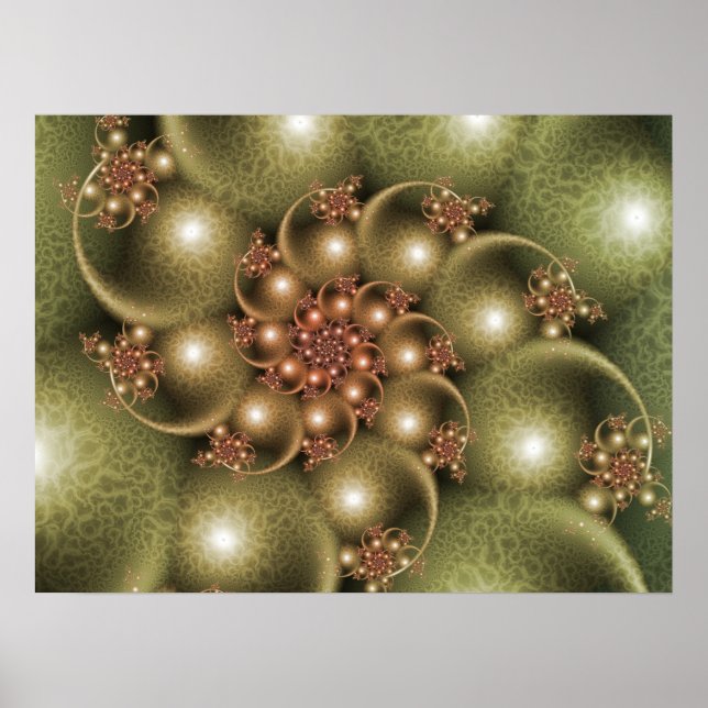 Poster Spirale dorée brillante (Devant)