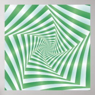 Poster Spirale en vert et bleu pâle