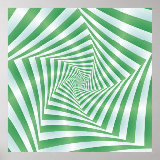 Poster Spirale en vert et bleu pâle