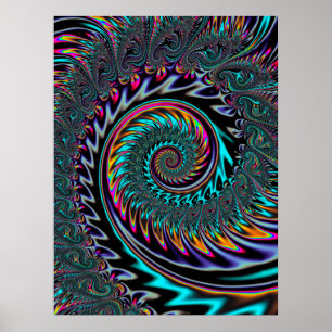 Poster Spirale esthétique néon