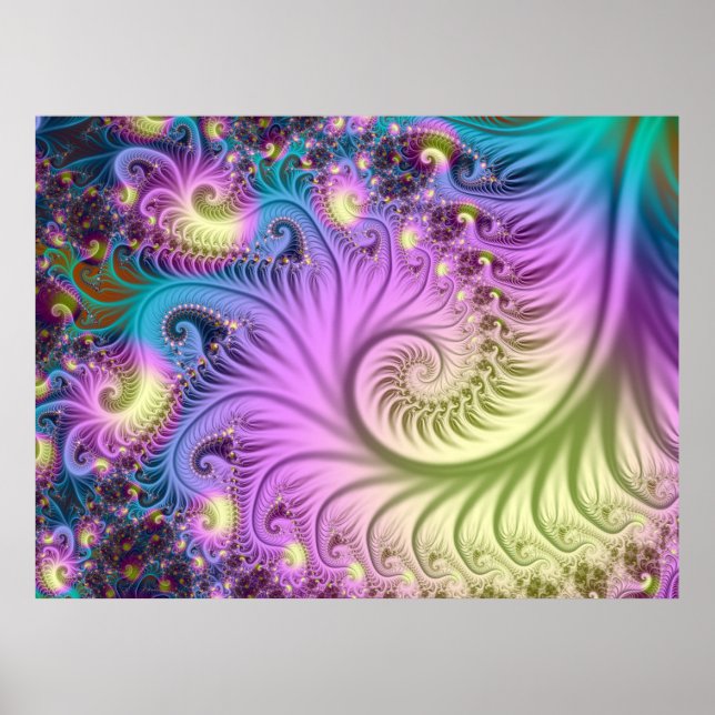 Poster Spirale fractale Pearlescent (Devant)