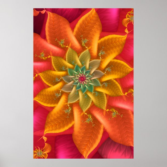 Poster Spirale fractale vibrante (Devant)