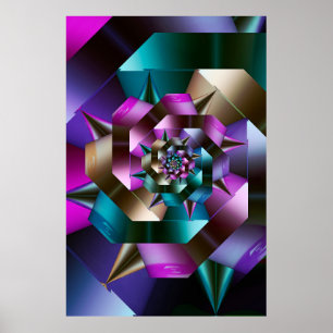 Poster Spirale métallique fractale
