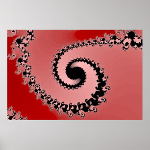 Poster Spirale rouge de Mandelbrot