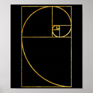 Poster Spirale sacrée de Fibonacci de rapport d'or