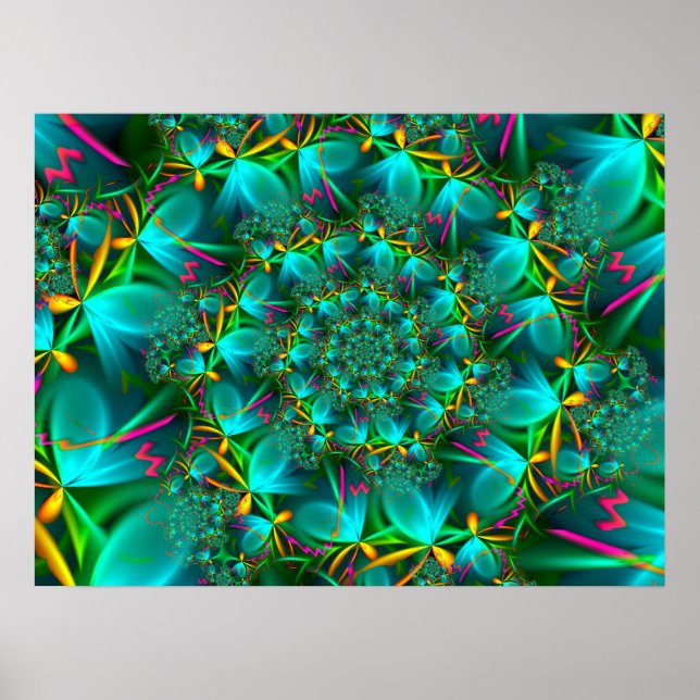 Poster Spirale Turquoise (Devant)