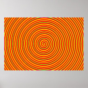 Poster Spirales arc-en-ciel centrées