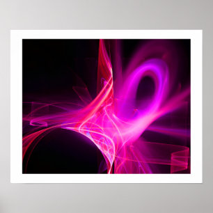 Poster SPIRALES FRACTALES EN ROSE FUCHSIA VIOLET Abstrait