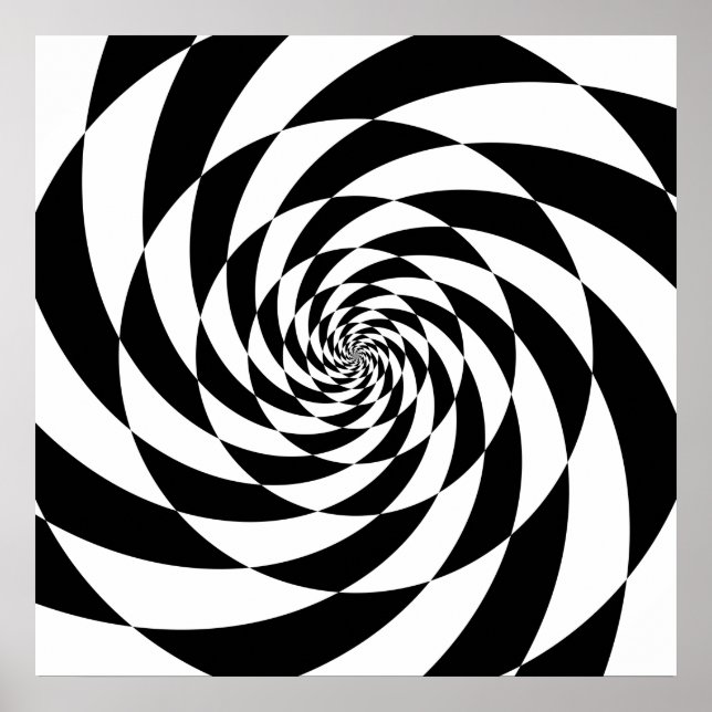 Poster Spirales noires et blanches (Devant)