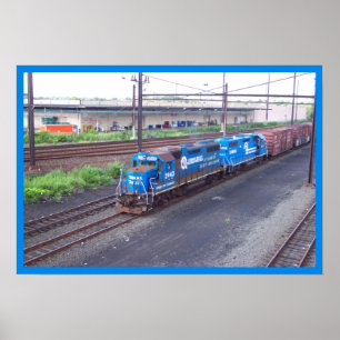 Poster Spirit of Conrail - GP38 - PRR #2943 dans Blue Pai