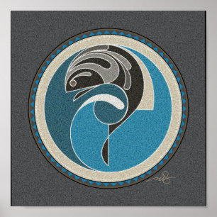 Poster Spirit Of Fish Gray arrière - plan