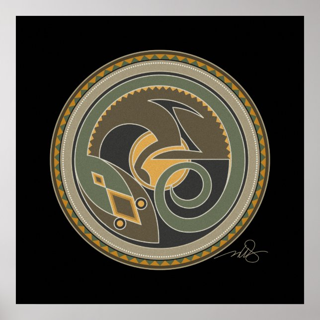 Poster Spirit Of Lizard arrière - plan noir (Devant)