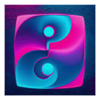 Spiritualité radiante : Yin Yang Vibrant rose et b
