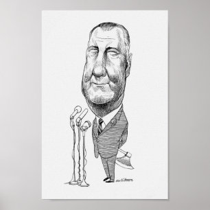 Poster Spiro Agnew Cachant Sa Caricature Ax