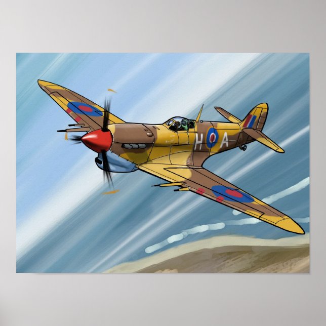 Poster Spitfire sur malta (Devant)