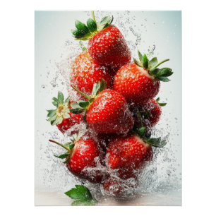 Poster Splash fraise