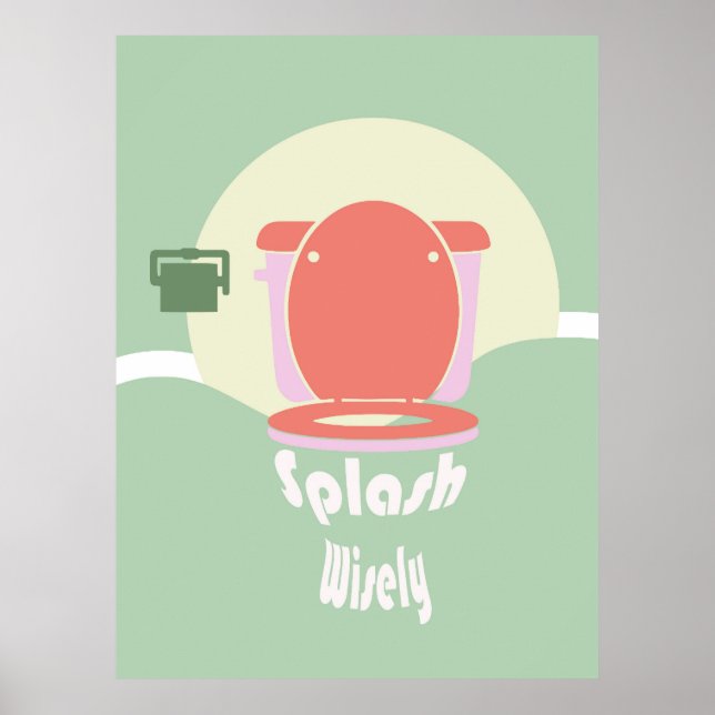 Poster Splash : Toilette Mur Art (Devant)
