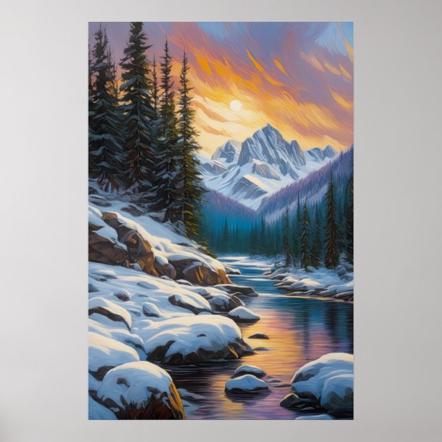 Poster Splendeur du coucher du soleil dans la solitude ne (Devant)