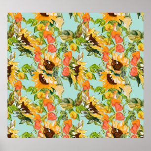 Poster Splendor d'automne : Motif de la nature sans coutu