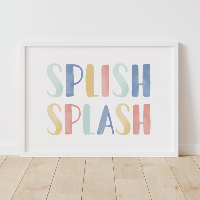 Poster Splish Splash Colorful Kid Bathroom Decor (Créateur téléchargé)