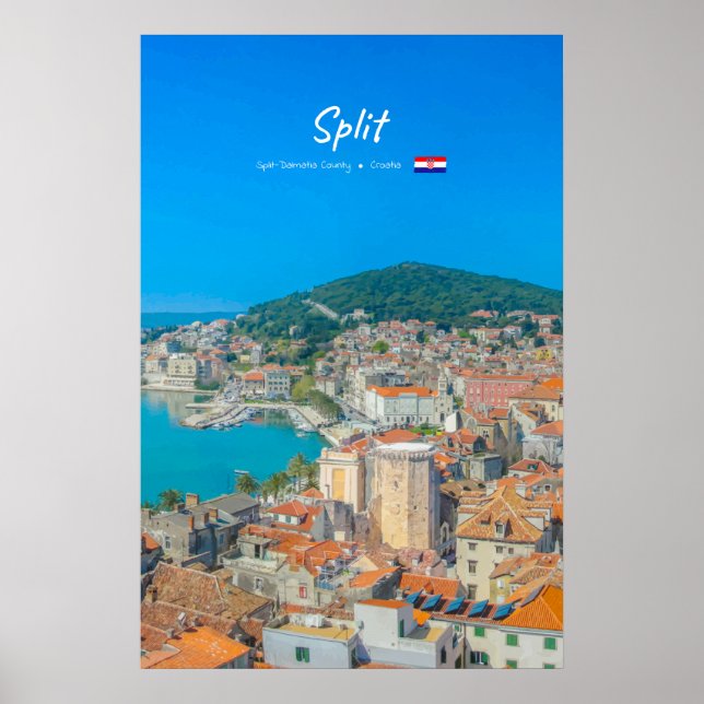 Poster Split, Croatie - Ville côtière (Devant)