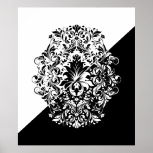 Poster Split Écran noir & blanc Flèches Mandala