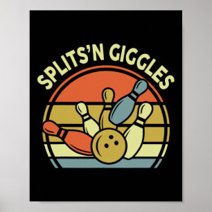 Poster Splits'n Giggles Bowling shirt Vintage Funny Papa