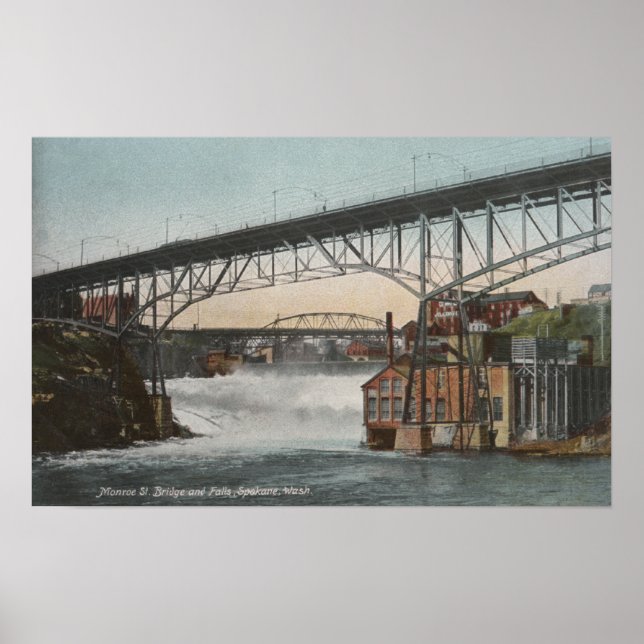 Poster Spokane, Washington - Monroe Street (Devant)