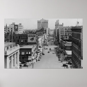 Poster Spokane, Washington - Riverside Avenue