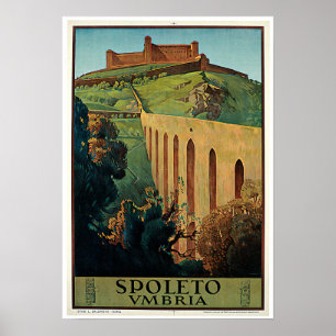 Poster Spoleto Italie Voyage Vintage Italie