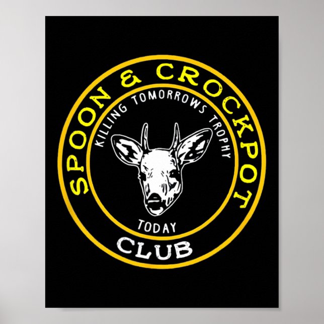 Poster Spoon Et Crockpot Club Drôle Design De Chasse (Devant)