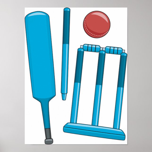 Poster Sport Ensemble de cricket (Devant)