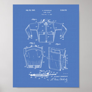 Poster Sport Jacket 1943 Patent Art Blueprint