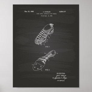 Poster Sport Shoe Runner 1965 Patent Art Chalkboard
