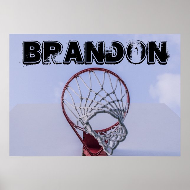 Poster sportif du joueur de basket-ball de texte p (Devant)