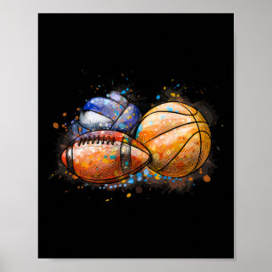 Poster Sports Coloré Croquis Footll Vendre