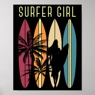 Poster Sports d'eau Planche à voile Filles Surf Planchist